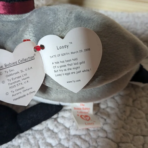 Ty Beanie Baby Loosy the Goose collectible plush toy, cottage/lake - Picture 3 of 7